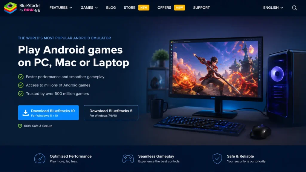 BlueStacks Android emulator for playing Android games on PC