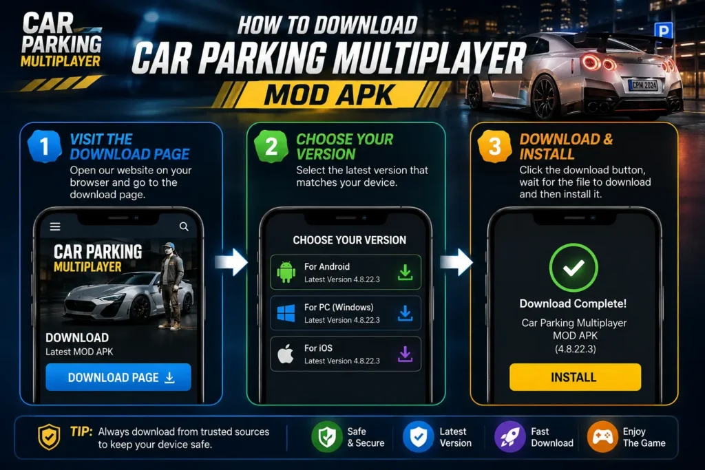 Home 3 Car Parking Multiplayer MOD APK download guide