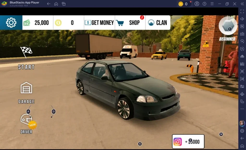Car Parking Multiplayer running on BlueStacks emulator