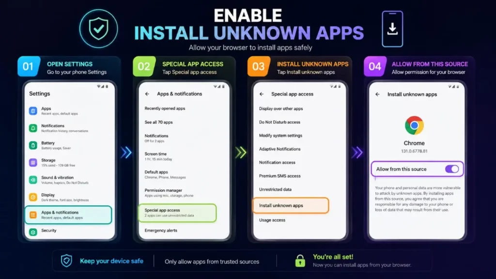 Home 6 Step-by-step guide to enable Install Unknown Apps on Android