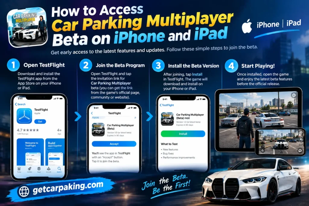 How to access Car Parking Multiplayer beta on iPhone and iPad using TestFlight