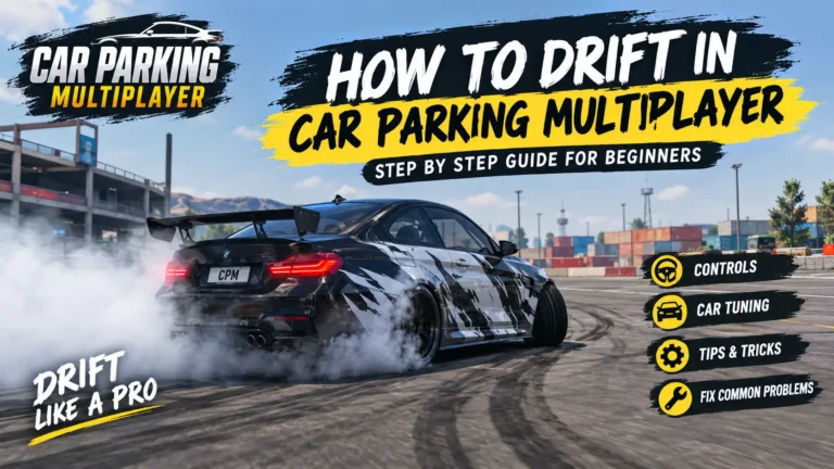 How to Drift in Car Parking Multiplayer: Beginner’s Guide 2 Car drifting sideways in Car Parking Multiplayer